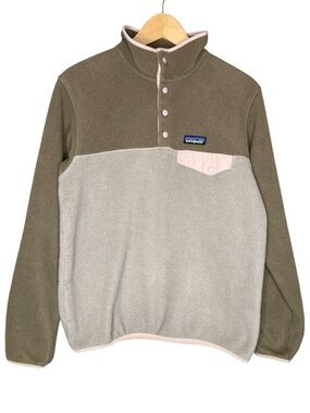 Small Women’s Patagonia Snap T Synchilla Fleece Pullover Jacket Layer Coat Brown